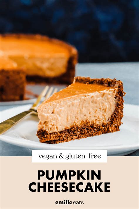 Vegan Pumpkin Cheesecake With Chocolate Crust Gluten Free Emilie Eats