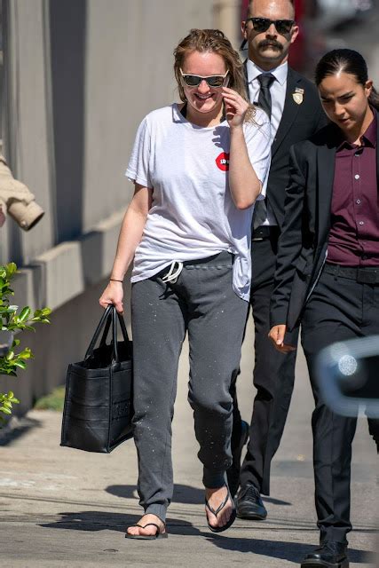 Elisabeth Moss Arrives At Jimmy Kimmel Live In Los Angeles 5 Aug 2019
