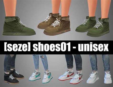 Скачать мод Сникеры Seze Shoes01 Unisex для Симс 4 бесплатно