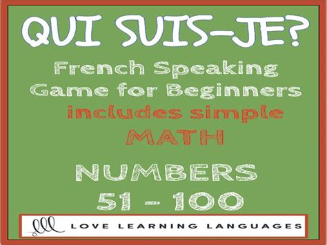 Qui Suis Je French Numbers And Math Game 51 100 Teaching Resources