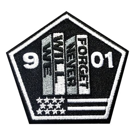 911 We Will Never Forget Patch Embroidered Hook Miltacusa