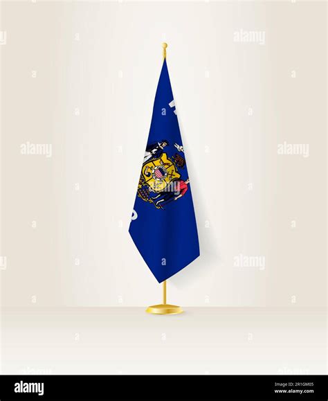 Wisconsin Flag On A Flag Stand Vector Illustration Stock Vector Image