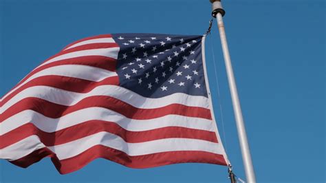 American Flag Waving On The Flagpole · Free Stock Video