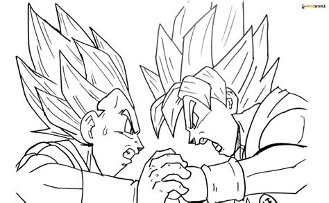 Goku Vs Vegeta Coloring Pages