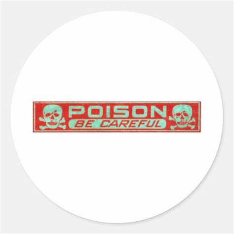 Vintage Poison Label Classic Round Sticker Zazzle
