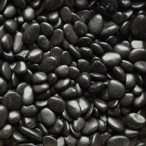 Polished Pebble Black ¾ 1½ Mexican Beach Pebbles Pebble Garden