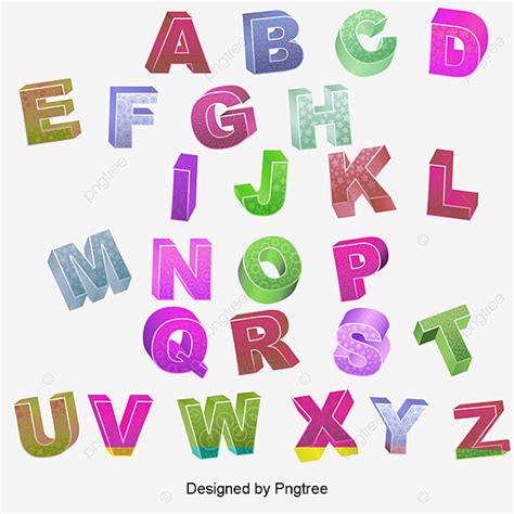 Color 3d Stereoscopic Letter Letters Wordart Vector Color Vector Png