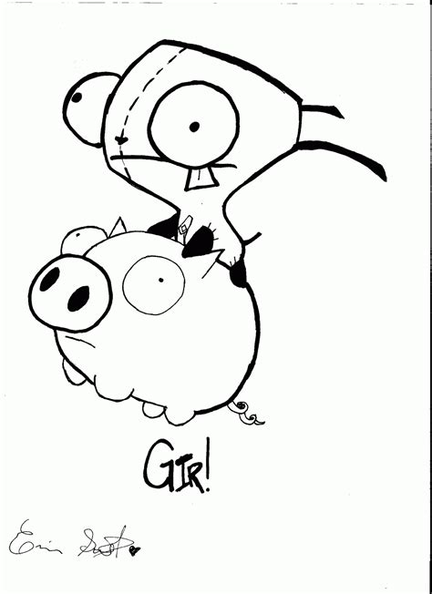 Invader Zim Gir Coloring Pages To Print Coloring Home