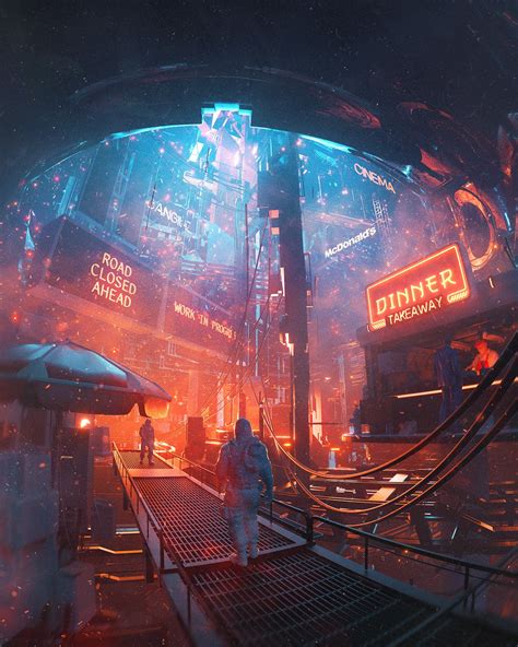Chemical Reactions On Behance In 2021 Dystopian Art Cyberpunk City