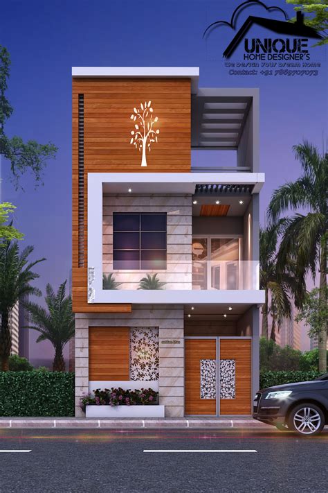 15x50 Front Elevation Unique Design By Er Sameer Khan Narrow House