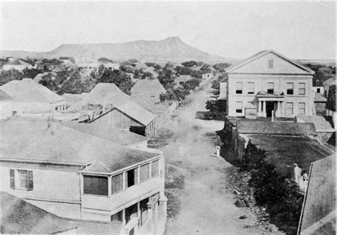 View Of Queen Street Honolulu In 1857 Showing At Left Hudsons Bay