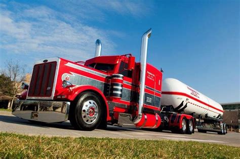 Red And Silver Peterbilt Tanker Peterbilt Trucks Big Rig Trucks