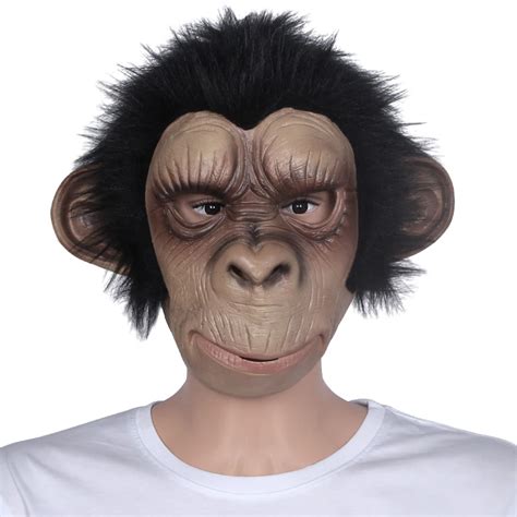 2018 Hot Selling Halloween Latex Full Head Realistic Animal Monkey Face
