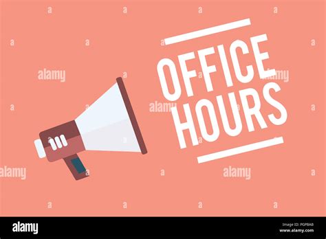 Text Sign Showing Office Hours Conceptual Photo The Hours Which