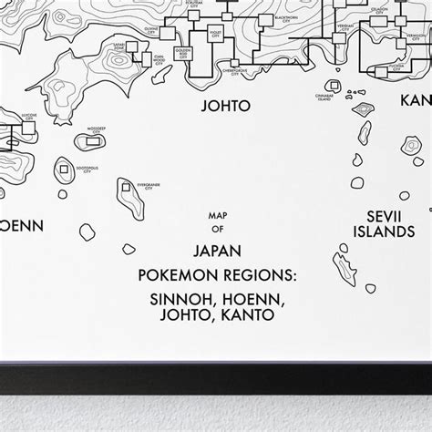 Pokemon Regions Map Poster Johto Kanto Sinnoh Hoenn Based On Etsy Uk
