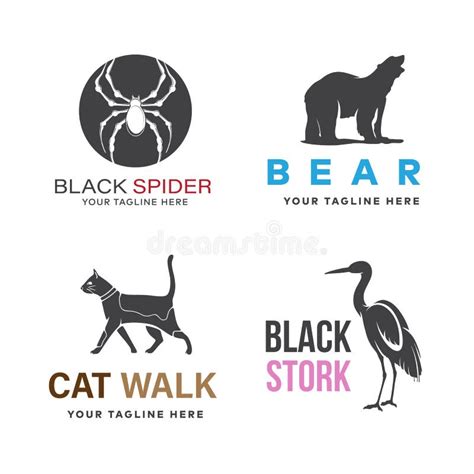 Animal Logo Design Set Stock Vector Illustration Of Logotype 217554021