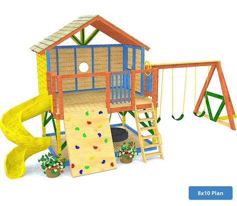 Petite Retreat Clubhouse Plan・3 Sizes In 2023 Wooden Swing Set Plans