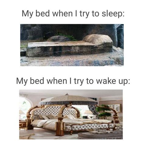 My Bed When I Try To Sleep Vs My Bed When I Try To Wake Up Meme By