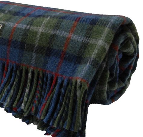 Irish Tartan Plaid Check Blanket Sofa Throw 5050 Merino Wool
