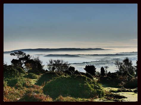 The Quantock Hills Viewed On A Misty Morning From North Hill On Exmoor