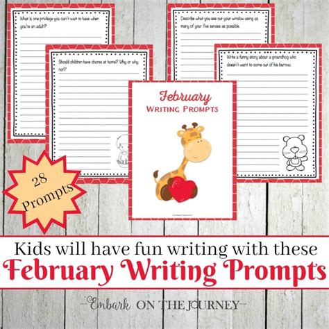 Free February Writing Prompts