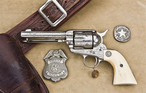 Colt Factory Engraved Saa Revolver 44 40 Cal 4 34 Barrel Re