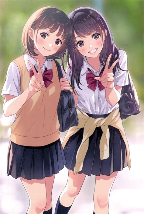 Anime Girl Bff Wallpapers Wallpaper Cave