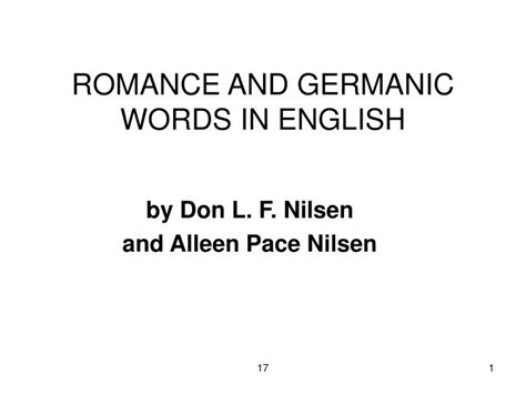 Ppt Romance And Germanic Words In English Powerpoint Presentation