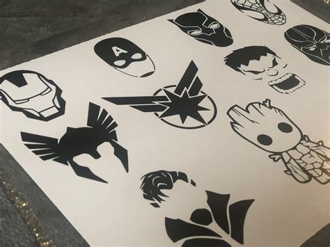 Marvel Super Hero Avengers Stencil A4 Sheet Etsy