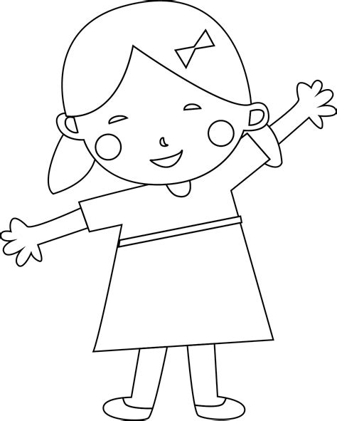 Happy Girl Coloring Pages Download And Print For Free Sketch Coloring Page