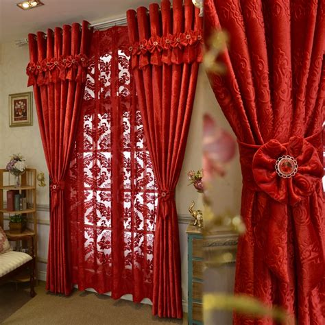 Brand New Custom Made Luxury Italian Wool Curtains Living Room Red