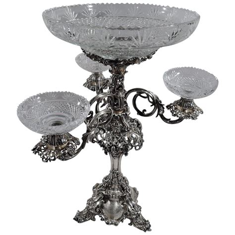 Georgian Sterling Silver And Crystal Epergnecenterpiece 1816 At 1stdibs