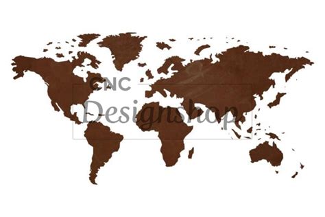 Separate Pieces World Map Dxf File For Cnc