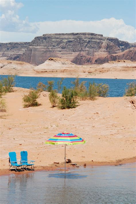 Lake Powell Is A Reservoir On The Colorado River Straddling The Border