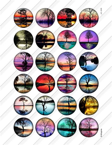 Reflections Digital Collage Sheets Printable Download Mini Bottle Caps