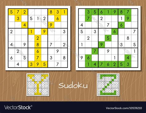 Sudoku Set With Answers Y Z Letters Royalty Free Vector