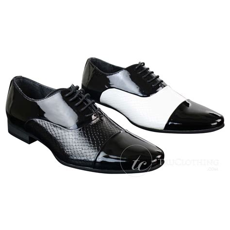 Mens Laced Smart Shiny Patent Snake Skin Italian Design Leather Shoes