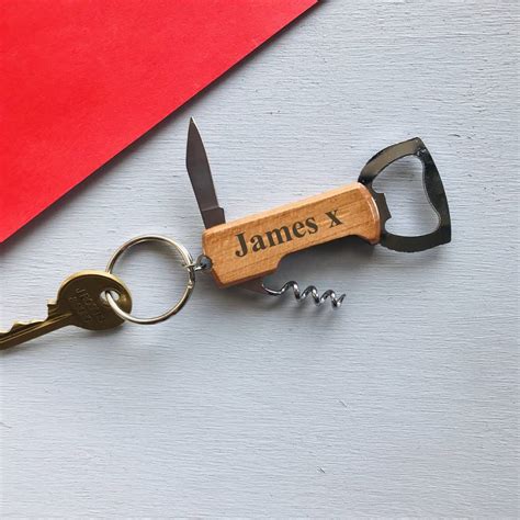 Personalised Wine Bottle Opener Key Ring By Natural T Store