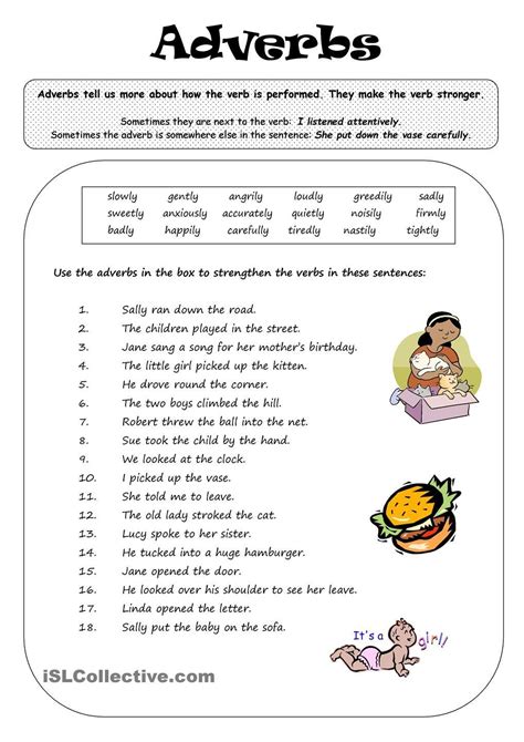 Adverb Worksheet For 2nd Grade