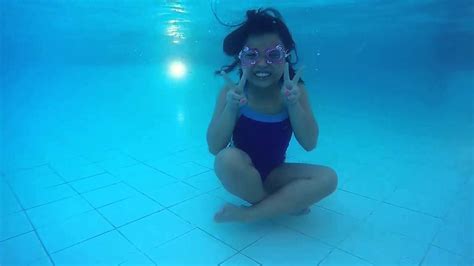 Haven S Swimming Practice Sitting Underwater Pose YouTube