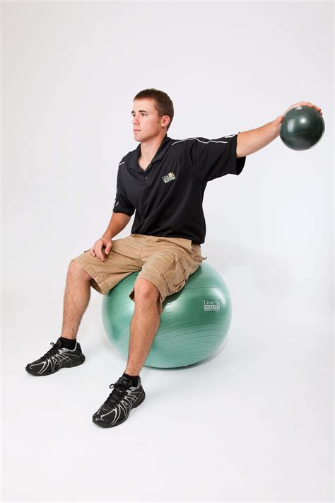 Seated Stability Ball Hold Mini Ball Lateral Raise 1 Arm Live 2 B