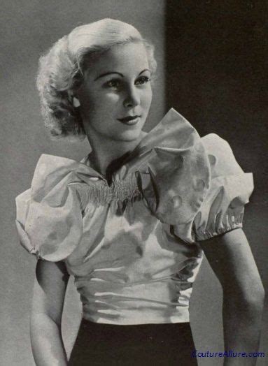 Silk Taffeta Blouse With Smocked Bow 1936 Vintage Fashion Style