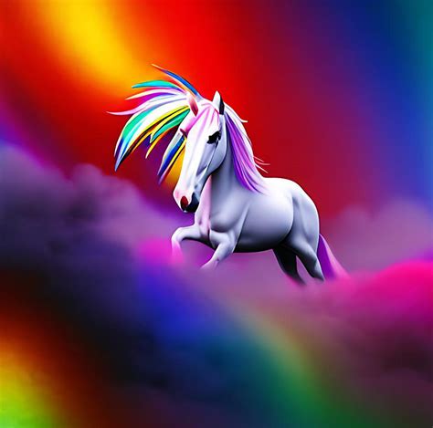 Realistic Rainbow Unicorn Paint Unicorn Drawing Image