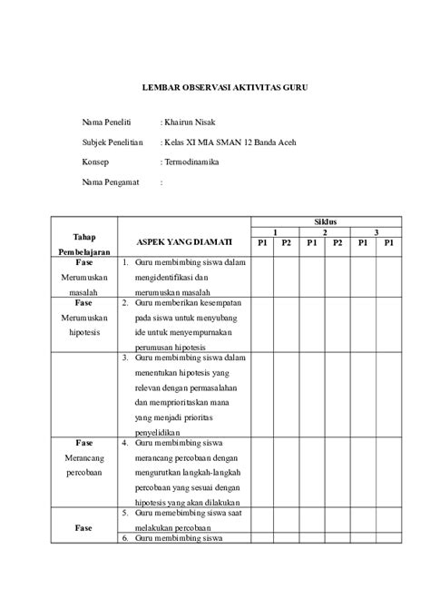 Doc Lembar Observasi Aktivitas Guru Aiyu She Ayry