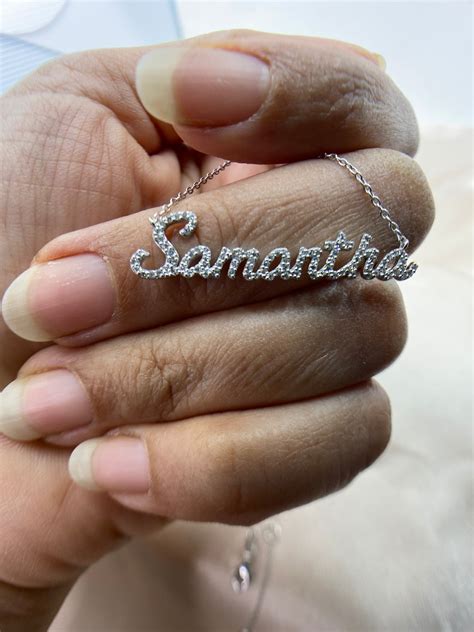 Diamond Name Necklace 14k Personalized Diamond Name Necklace Etsy