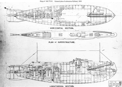Usn Ships Uss Holland Submarine 1 Plans Models And Relics