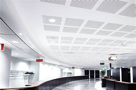 All mesh metal ceilings products are designed for simple and economical installation on standard exposed systems, and concealed systems (configurable mesh metal ceilings offer a full range of tile and plank options: Perforated Metal Ceiling Tiles Panels - Hightop Metal Mesh