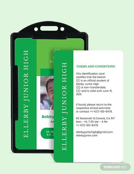 High School Id Card Template Word Psd Indesign Apple Pages