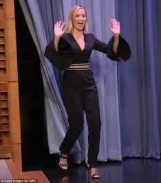 Emily Blunt Dons Cleavage Bearing Outfit On The Tonight Show With Jimmy