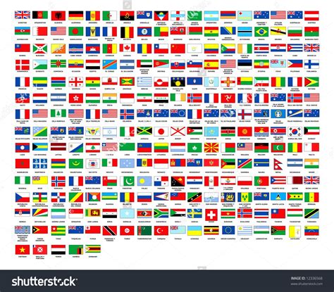 All Flags Of The World In Alphabetical Order Flat Sty
